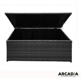 NNEDSZ  Furniture Outdoor Rattan Storage Box Garden Toy Tools Shed UV Resistant - Black