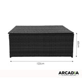 NNEDSZ  Furniture Outdoor Rattan Storage Box Garden Toy Tools Shed UV Resistant - Black