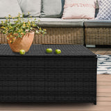 NNEDSZ  Furniture Outdoor Rattan Storage Box Garden Toy Tools Shed UV Resistant - Black