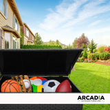 NNEDSZ  Furniture Outdoor Rattan Storage Box Garden Toy Tools Shed UV Resistant - Black