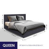 NNEDSZ  Luxury Gas Lift Bed Frame And Headboard Double Queen King Black Dark Grey - Queen - Black