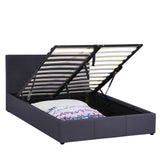 NNEDSZ  Luxury Gas Lift Bed Frame Base And Headboard With Storage - Double - Charcoal