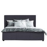 NNEDSZ  Luxury Gas Lift Bed Frame Base And Headboard With Storage - Double - Charcoal