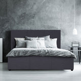 NNEDSZ  Luxury Gas Lift Bed Frame Base And Headboard With Storage - Queen - Charcoal