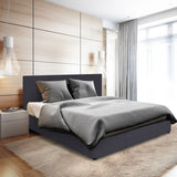 NNEDSZ  Luxury Gas Lift Bed Frame Base And Headboard With Storage - Queen - Charcoal