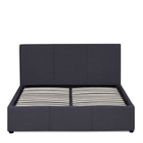 NNEDSZ  Luxury Gas Lift Bed Frame Base And Headboard With Storage - Queen - Charcoal
