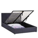 NNEDSZ  Luxury Gas Lift Bed Frame Base And Headboard With Storage - Queen - Charcoal