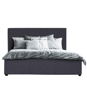 NNEDSZ  Luxury Gas Lift Bed Frame Base And Headboard With Storage - Queen - Charcoal