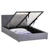 NNEDSZ  Luxury Gas Lift Bed Frame Base And Headboard With Storage - King - Grey