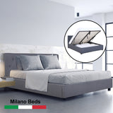 NNEDSZ   Luxury Gas Lift Bed Frame Base And Headboard With Storage - Single - Charcoal
