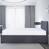 NNEDSZ   Luxury Gas Lift Bed Frame Base And Headboard With Storage - Single - Charcoal