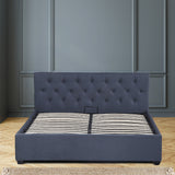 NNEDSZ   Luxury Gas Lift Bed Frame Base And Headboard With Storage - Double - Charcoal