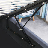 NNEDSZ   Luxury Gas Lift Bed Frame Base And Headboard With Storage - King - Charcoal