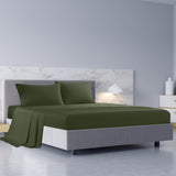 NNEDSZ  Comfort 1000TC Hotel Grade Bamboo Cotton Sheets Pillowcases Set Ultrasoft - Queen - Olive