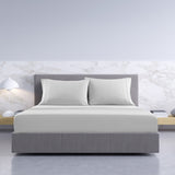 NNEDSZ Comfort 1000TC Hotel Grade Bamboo Cotton Sheets Pillowcases Set Ultrasoft Queen Cool Grey