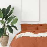 NNEDSZ 1000 Thread Count Hotel Grade Bamboo Cotton Quilt Cover Pillowcases Set Queen Cinnamon