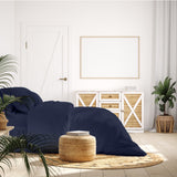 NNEDSZ 1000 Thread Count Hotel Grade Bamboo Cotton Quilt Cover Pillowcases Set Queen Royal Blue