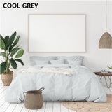NNEDSZ 1000 Thread Count Hotel Grade Bamboo Cotton Quilt Cover Pillowcases Set Queen Cool Grey