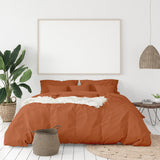 NNEDSZ 1000 Thread Count Hotel Grade Bamboo Cotton Quilt Cover Pillowcases Set King Cinnamon
