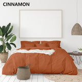 NNEDSZ 1000 Thread Count Hotel Grade Bamboo Cotton Quilt Cover Pillowcases Set King Cinnamon