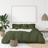 NNEDSZ  1000 Thread Count Hotel Grade Bamboo Cotton Quilt Cover Pillowcases Set - King - Olive