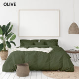 NNEDSZ  1000 Thread Count Hotel Grade Bamboo Cotton Quilt Cover Pillowcases Set - King - Olive