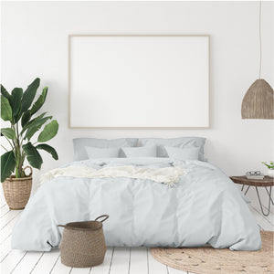 NNEDSZ 1000 Thread Count Hotel Grade Bamboo Cotton Quilt Cover Pillowcases Set King Cool Grey