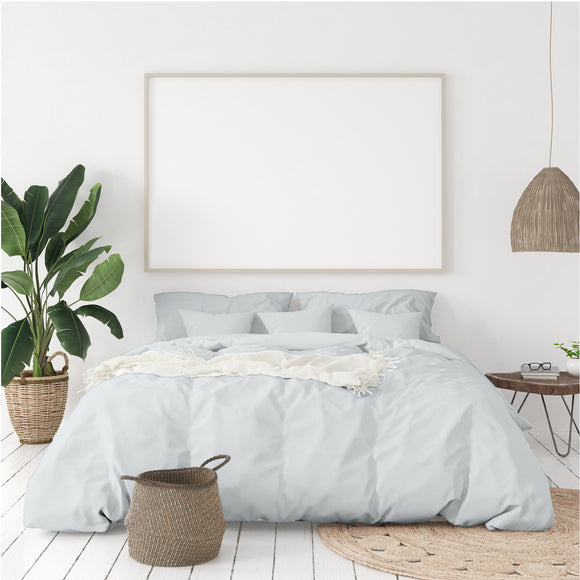 NNEDSZ 1000 Thread Count Hotel Grade Bamboo Cotton Quilt Cover Pillowcases Set King Cool Grey