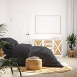 NNEDSZ  1000 Thread Count Hotel Grade Bamboo Cotton Quilt Cover Pillowcases Set - King - Charcoal