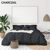 NNEDSZ  1000 Thread Count Hotel Grade Bamboo Cotton Quilt Cover Pillowcases Set - King - Charcoal