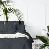 NNEDSZ  1000 Thread Count Hotel Grade Bamboo Cotton Quilt Cover Pillowcases Set - King - Charcoal