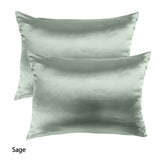 NNEDSZ Comfort Mulberry Soft Silk Hypoallergenic Pillowcase Twin Pack 51 x 76cm 51 x 76 cm Sage
