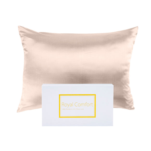 NNEDSZ Comfort Pure Silk Pillow Case 100% Mulberry Silk Hypoallergenic Pillowcase 51 x 76 cm Champagne Pink