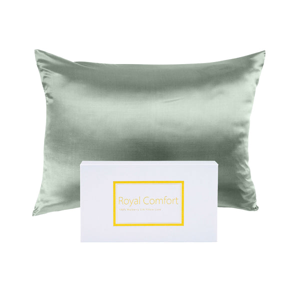 NNEDSZ Comfort Pure Silk Pillow Case 100% Mulberry Silk Hypoallergenic Pillowcase 51 x 76 cm Sage