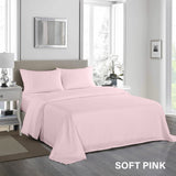 NNEDSZ Comfort 1200 Thread Count Sheet Set 4 Piece Ultra Soft Satin Weave Finish King Soft Pink