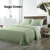 NNEDSZ Comfort Bamboo Blended Sheet & Pillowcases Set 1000TC Ultra Soft Bedding Queen Sage Green