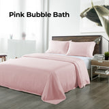 NNEDSZ Comfort Bamboo Blended Sheet & Pillowcases Set 1000TC Ultra Soft Bedding King Bubble Bath