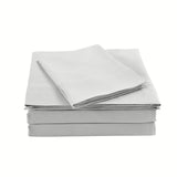 NNEDSZ Comfort Bamboo Blended Sheet & Pillowcases Set 1000TC Ultra Soft Bedding King Light Grey