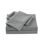 NNEDSZ Comfort 2000 Thread Count Bamboo Cooling Sheet Set Ultra Soft Bedding Single Mid Grey