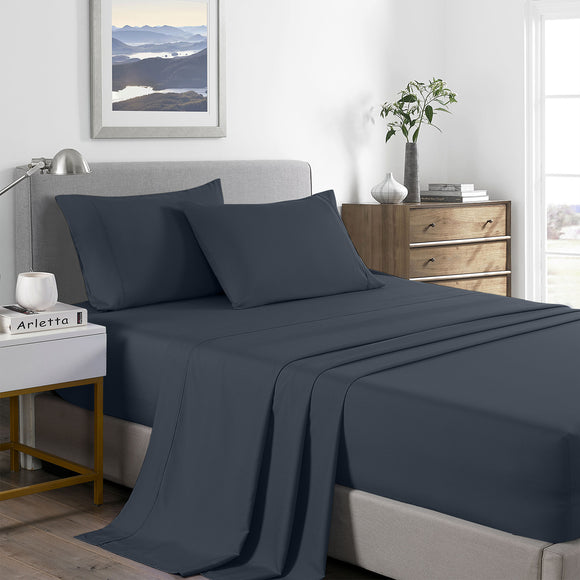 NNEDSZ Comfort 2000 Thread Count Bamboo Cooling Sheet Set Ultra Soft Bedding Single Charcoal