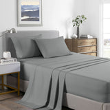 NNEDSZ Comfort 2000 Thread Count Bamboo Cooling Sheet Set Ultra Soft Bedding Double Mid Grey