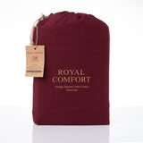 NNEDSZ Comfort Vintage Washed 100% Cotton Sheet Set Fitted Flat Sheet Pillowcases Single Mulled Wine