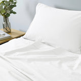 NNEDSZ Comfort Vintage Washed 100% Cotton Sheet Set Fitted Flat Sheet Pillowcases King White