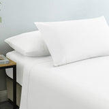 NNEDSZ Comfort Vintage Washed 100% Cotton Sheet Set Fitted Flat Sheet Pillowcases King White