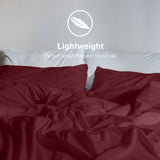 NNEDSZ Comfort Vintage Washed 100% Cotton Quilt Cover Set Bedding Ultra Soft Single Mulled Wine