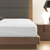 NNEDSZ  Comfort 1200 Thread Count Fitted Sheet Cotton Blend Ultra Soft Bedding - King - White