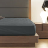NNEDSZ  Comfort 1200 Thread Count Fitted Sheet Cotton Blend Ultra Soft Bedding - King - Dark Grey