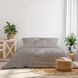 NNEDSZ Comfort 1000 Thread Count Bamboo Cotton Sheet and Quilt Cover Complete Set King Dove