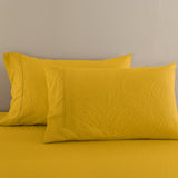 NNEDSZ  Comfort Flax Linen Blend Sheet Set Bedding Luxury Breathable Ultra Soft - Queen - Mustard Gold