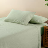 NNEDSZ  Comfort Flax Linen Blend Sheet Set Bedding Luxury Breathable Ultra Soft - Queen - Sage Green